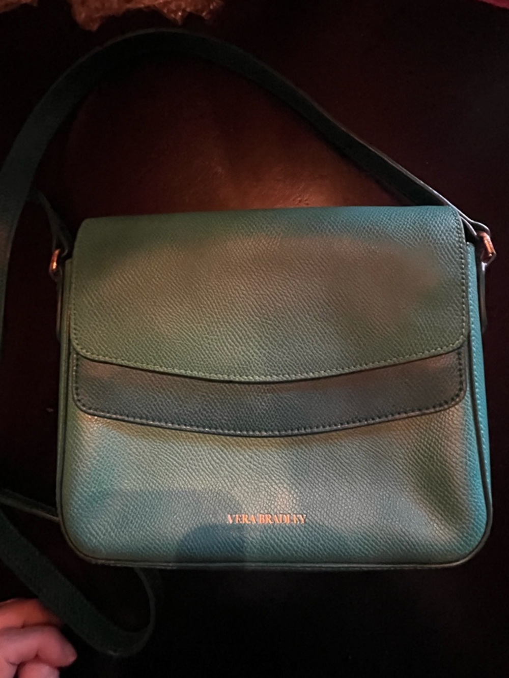 Vera Bradley Teal Twice as Nice Tone Crossbody Shoulder Bag Leather